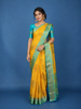 Yellow Floral Woven Design Pure Kanchipuram Silk Saree