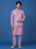 Purple Sequin Embroidered Brocade Kurta Pyjama