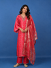 Queen Pink Sequins  Floral Design Sequins Cotton Salwar Suit