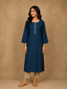 Teal Blue Sequins Design Georgette Kurti
