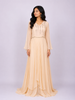 Peach Cotton Long Kurti Top Adorned with Sequins and Beads work, without Dupatta