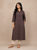 Wine Kurti Top Adorned with Floral Prints Design