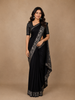 Black Solid Design Tussar Silk Saree