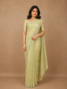 Lemon Green Sequin Embellishments Organza Saree