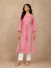 Pink Kurti Top Adorned with Pearls and Floral Design