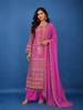 Pink Floral Printed Synthetic Palazzo Salwar Suit