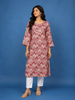 Multi-Color Zigzag Chevron Printed Cotton Kurti