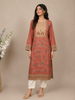 peach Floral Printed Rayon Kurti
