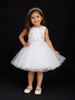 White Net Frock Adorned with Floral Laces and Pearl Beads