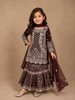 Wine Velvet Lehenga Embellished with Stones and Threadwork, Paired with Dupatta