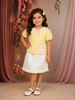 Yellow Floral Design Cotton Skirt and Top Set