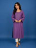 Purple Solid Casual Cotton Kurti