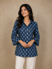 Navy Blue Stripes Design Cotton Top