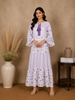 Lavender Floral Printed Design Cotton Kurti