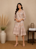 Light Brown Kurti Adorned with Floral Prints