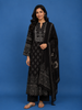 Deep Brown Floral Printed Semi Silk Salwar Suit