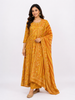 Mustard Straight Cut Salwar Suit Adorned with Floral Prints and Dupatta
