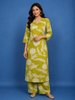 Olive Green Floral Printed Cotton Salwar Suit