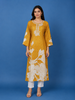 Yellow Floral Printed Cotton Kurti