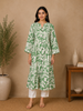 Green Floral Printed Cotton Kurti