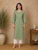 Green Checks Printed Cotton Kurti