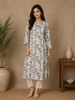 Ivory Abstract Printed Cotton Kurti