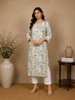 Mint Green Abstract Printed Cotton Rayon Kurti