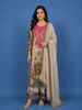 Beige And Pink Multicolor Floral Printed Synthetic Palazzo Salwar Suit