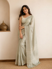 Pista Green Pure Kanchipuram Bridal Silk Saree with Zari Brocade on the body and Without Border