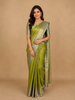 Parrot Green paisley Woven Pure Kanchipuram Silk Saree