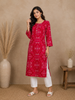 Pink Floral Printed Cotton Kurti