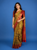 Yellow Floral Design Woven Pure Kanchipuram Silk Saree With Zari Border