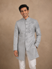 Grey Sequins Embroidered Viscose Men’s Suit