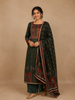 Green Floral Designed Cotton Rayon Salwar Suit