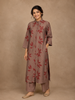 Brown Leaf Design Printed Cotton Kurti