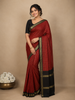 Red Checks Woven Pure Kanchipuram Silk Saree