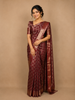 Dark Red Floral Woven Pure Kanchipuram Silk Saree