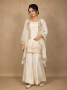 Ivory Organza Palazzo Suit with Paisley Embroidery Design