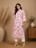 Pink Floral Designed Cotton Kurti