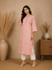 Peach Diamond Designed Cotton Kurti