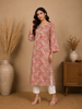 Red Paisley Printed Cotton Kurti