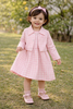 White and Pink Checkered Cotton Blend Skirt and Top Set