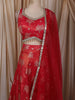 Cherry Pink Floral Zari Embroidered Design Semi Silk Lehenga with Matching Dupatta