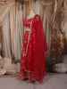 Cherry Pink Floral Zari Embroidered Design Semi Silk Lehenga with Matching Dupatta