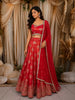 Cherry Pink Floral Zari Embroidered Design Semi Silk Lehenga with Matching Dupatta