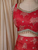 Cherry Pink Floral Zari Embroidered Design Semi Silk Lehenga with Matching Dupatta