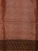 Choco Brown Floral Woven Design Pure Tussar Saree with Geometric Border