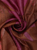 Choco Brown Floral Woven Design Pure Tussar Saree with Geometric Border