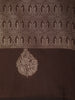 Choco Brown Floral Zari Woven Design Art Silk Saree
