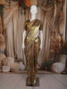 Choco Brown Floral Zari Woven Design Tissue Silk Fancy Saree with Floral Zari Border